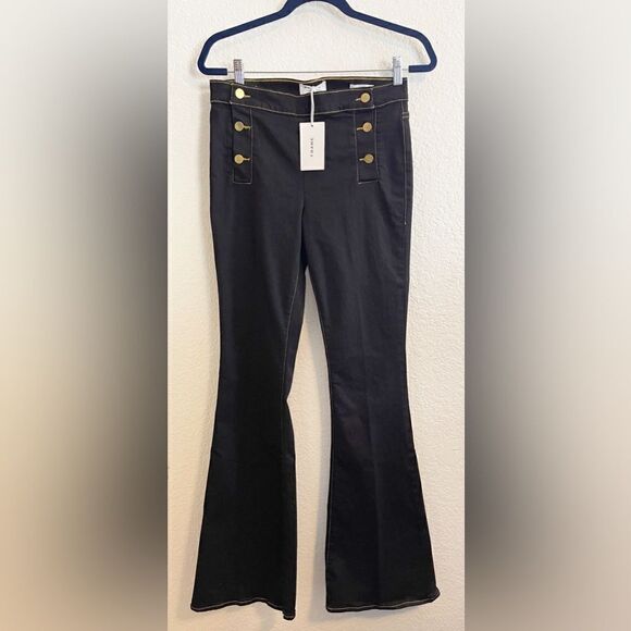 Le High Flare with sailor side buttons in dark blue Film Noir. NWT 26 - Picture 1 of 6
